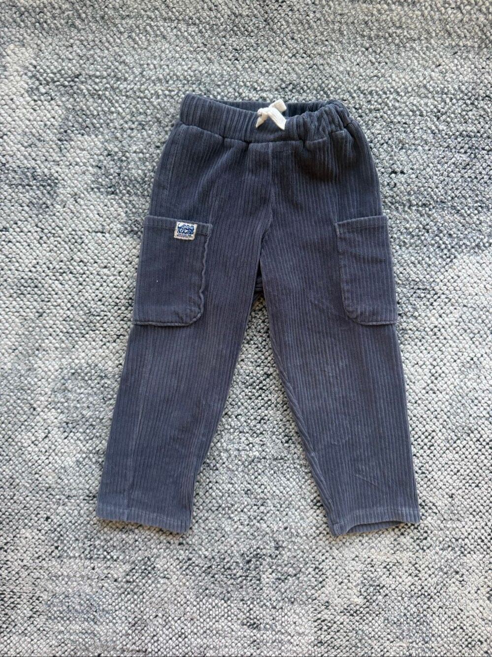 Zara 4 Year Old Boys Wide Wale Corduroy Label Pull On Drawstring Pants